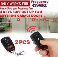 2PCS Universal Garage Door Remote 433mhz Electric Cloning Control Key Fob Opener