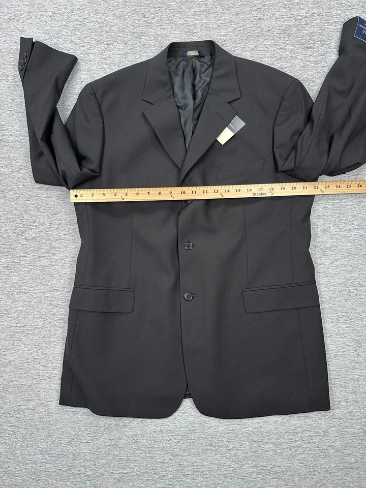 Brooks Brothers 346 Suit Mens 44R Jacket 38x29 Pants Black Wool Stretch City NEW - Image 3 of 4