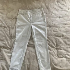 Tommy Bahama White Metallic Denim Jeans, Size 10 X 28 Inseam
