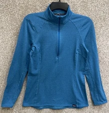 Patagonia Womens Small Blue Capilene Thermal Weight 1/2 Zip Base Layer Top 43662