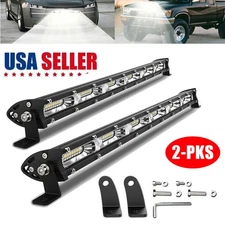 2PK 20" inch Slim LED Work Light Bar Spot Flood Combo Lamp SUV ATV Offroad Truck