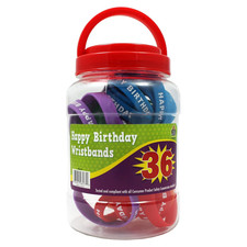 TCR6577 Happy Birthday Wristband Pack of 36 