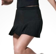 SPANX Get Moving XS Yes Pleats Black Pleated Skort Tennis Pickleball Skirt