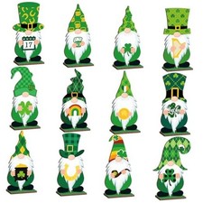 12 Pcs St. Patrick's Day Table Decorations St. Patrick's Day Wooden Gnome