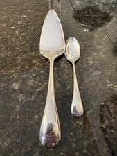 Dansk TORUN Pie or Cake Server 9 3/8" & Demitasse Spoon Silver Plated