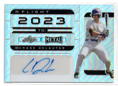 2022 Leaf Metal SILVER Prizm RC AUTO Chase DeLauter Guardian Rookie Autograph /7 - Picture 1 of 2