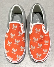 WHATABURGER Casual Shoes - Size 4 - Vans Style - Rare Orange And White #2135