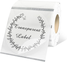 2" round Transparent Thermal Label Stickers,Self-Adhesive Direct Thermal Labels,