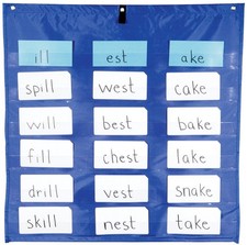 School Smart Mini Pocket Chart with 6 Pockets, 28 x 28 Inches, Blue