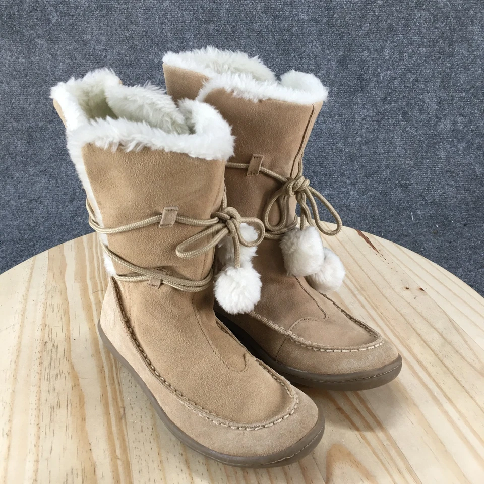 Botas Air Walk para mujer 6,5 invierno botín a media pantorrilla beige sin usar, puntera, gamuza piel sintética Foto 3 de 4