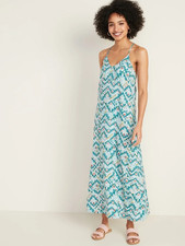 Old Navy Sleeveless V-neck Maxi Dress Multi Small