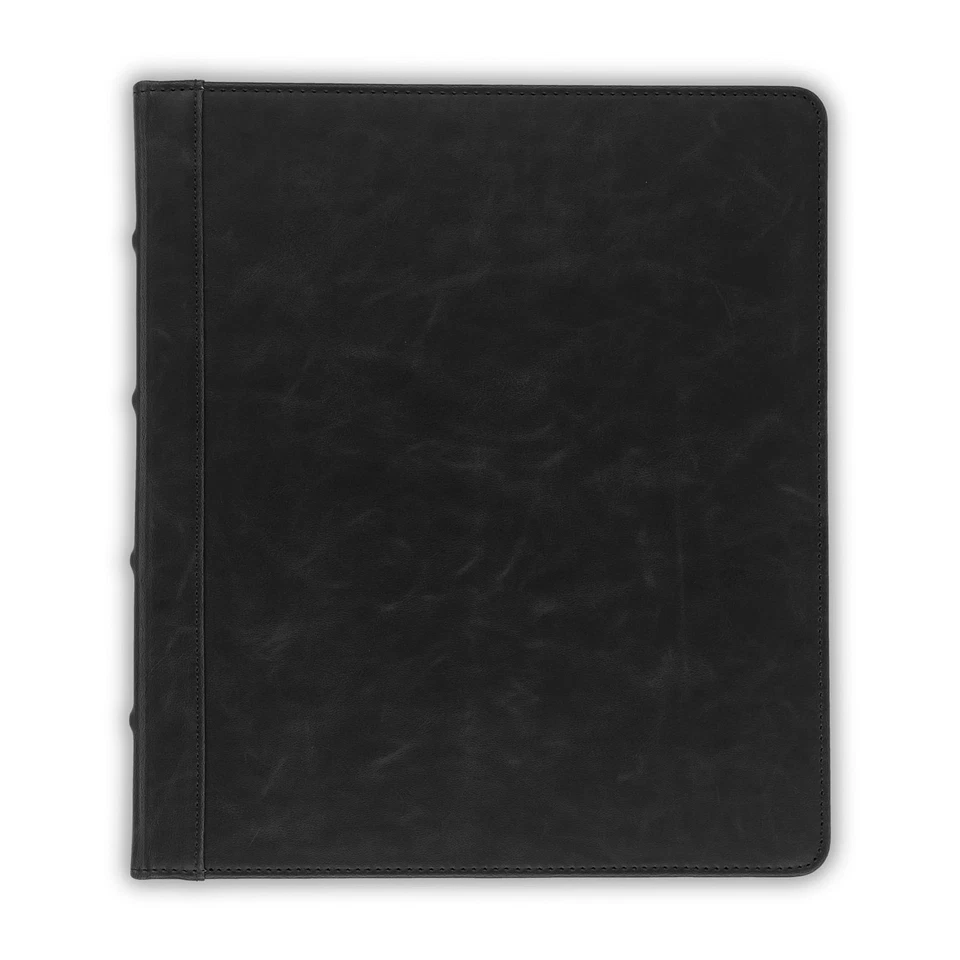 Carpeta de cuero de 3 anillos de tapa dura vintage, organizadores profesionales de carpeta, plan... Foto 4 de 4