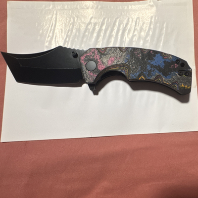 #ad Ground Zero 80s Camo Carbon Tanto D2 Plain Manual Liner Lock Clip $86.50