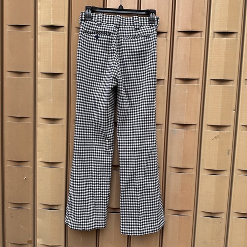 Boys vintage polyester Golf pants Black/ White Check Kmart Sz 16 - Picture 3 of 5