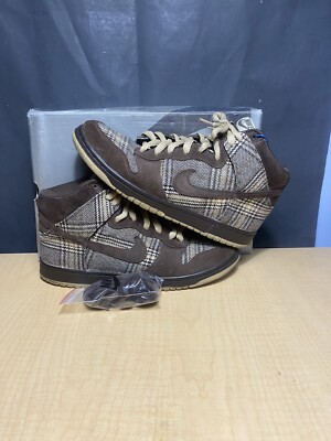 Nike Dunk SB High Tweed 2004 Brown Travis Tiffany Off Gibson Vintage Size 11