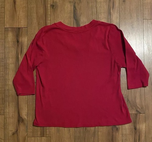 #743 St. John’s Bay XL Red Pullover Women’s Cotton Top - Picture 6 of 7