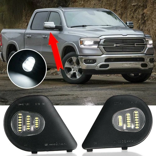 LED Side Mirror Puddle Lights For 10-19 Dodge Ram 2500 1500 3500 4500 5500 Truck