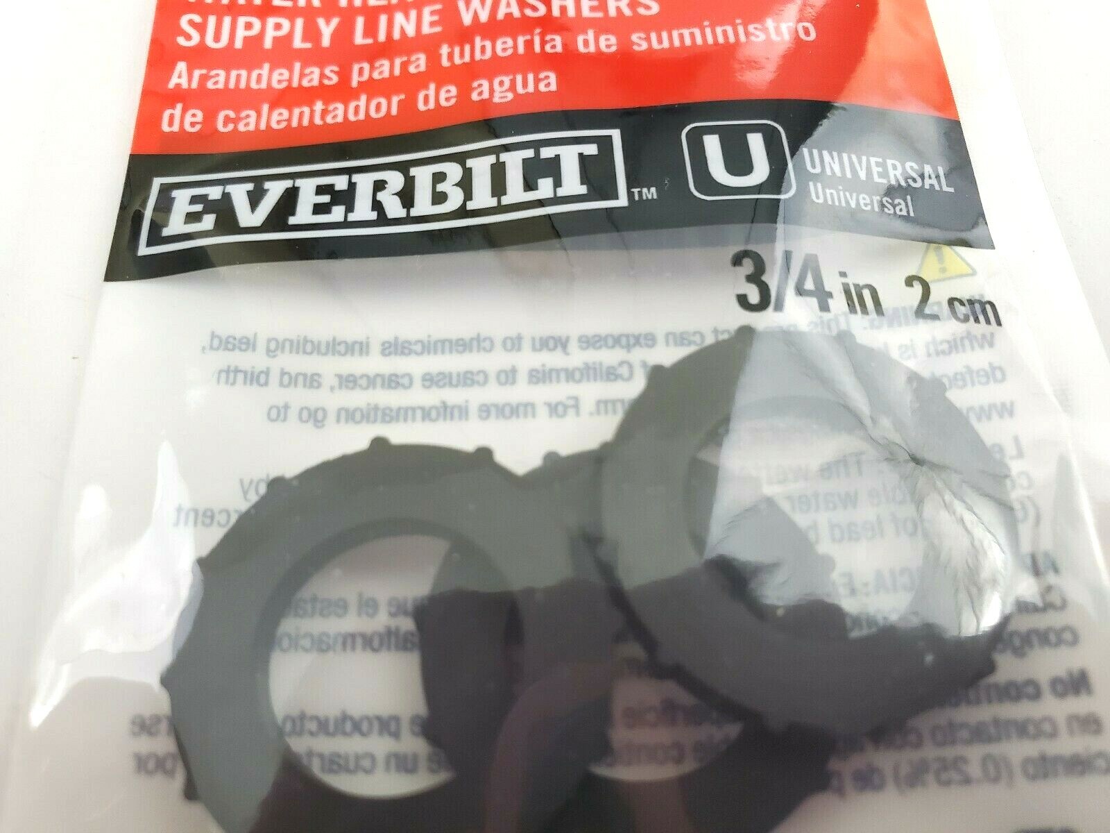 Lot of 2 Everbilt Packs of 4 Water Heater Supply Line Washers 3/4" eBay