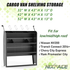 Van Shelving Storage for Transit Connect,Chevy City Express,Promaster City +hook