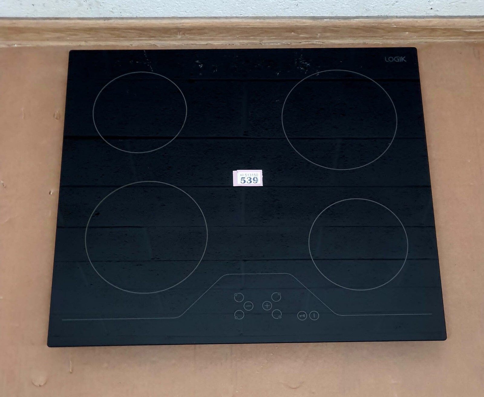 LOGIK Electric Ceramic Hob 4 Burners LCHOBTC22 59 cm Black Glass