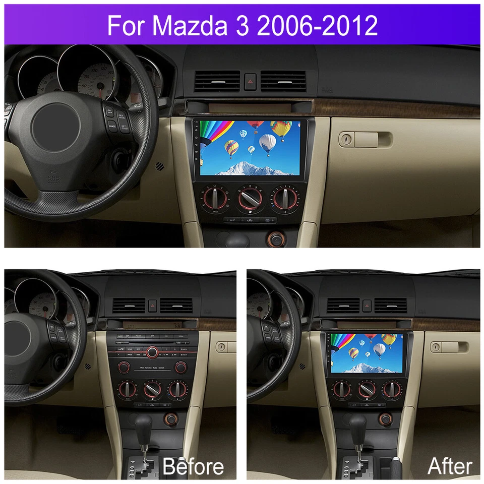 Radio estéreo para coche para Mazda 3 2004-2009 Carplay Android 15 GPS navegación WIFI FM RDS Foto 3 de 4