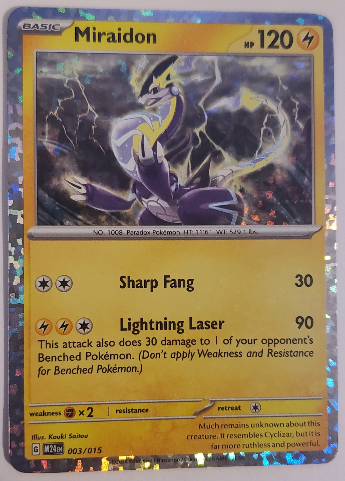 MIRAIDON - McDonald's Promo 003/015 M24 EN 2024 Happy Meal Holo Foil - Pokémon