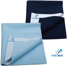 Black and Sky Blue Baby Bed Protecting Water Absorbing Baby Dry sheet