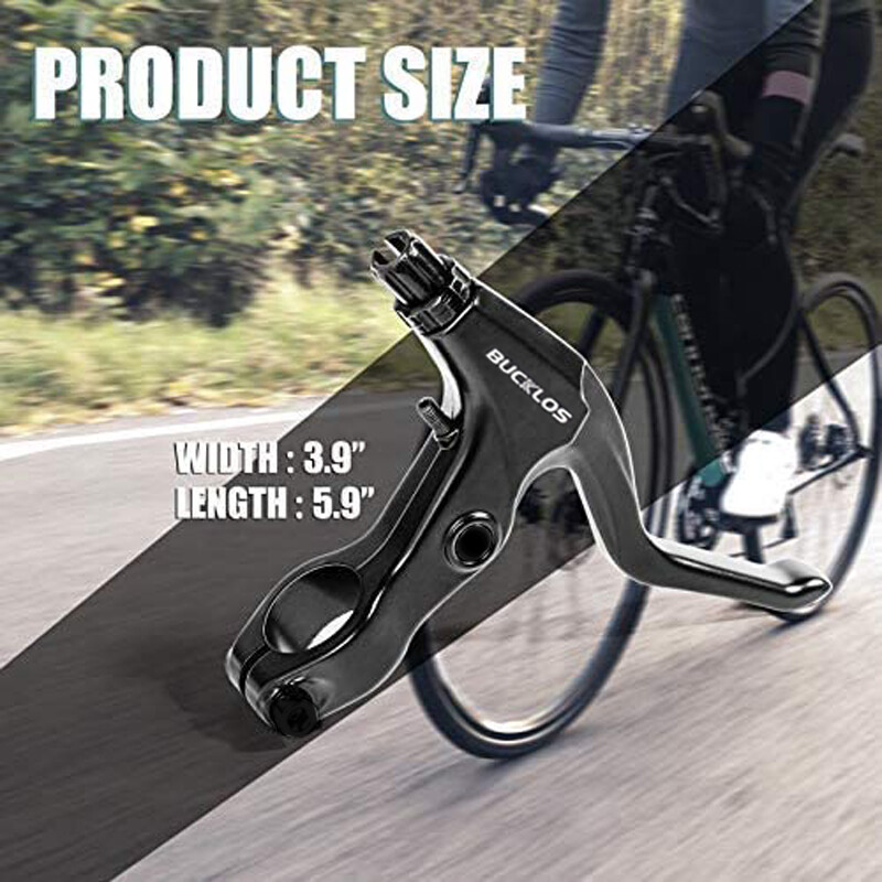 Coppia leve freno MTB V-BRAKE 4 dita nero argento alluminio