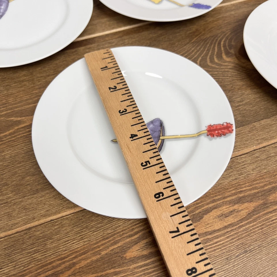 Juego de 7 platos de aperitivo de caja y barril 61/2" de Nancy porcelana verde Foto 4 de 4