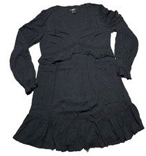 Paige Odelise Dress Womens Small Clip Dot Black Tiered Lined Feminine Romantic