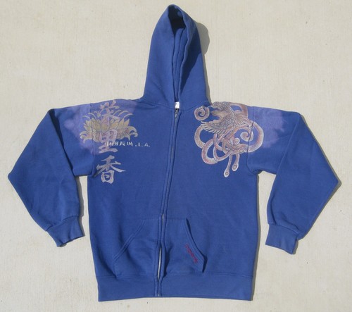 Vintage The Great China Wall Blue Embroidered Custom Zip Front Hoodie S - Picture 9 of 11