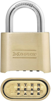 Padlock with Letter Combination - 2'' Wide, 175DWD, Tan, 1'' Shackle