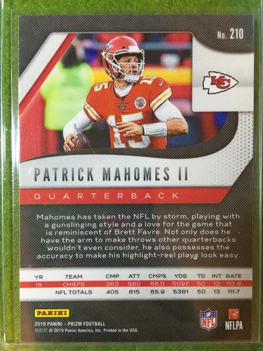 Patrick Mahomes PRIZM CARD JERSEY#15 KC CHIEFS 2019 Panini PATRICK MAHOMES Prizm - Picture 16 of 24