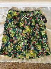 New Lands End Boys Swim Shorts Size 8 M Bathing Suit Swimming Trunks Tropical