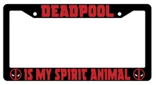 Deadpool Is My Spirit Animal Design 2A Black License Plate Frame Auto Accessory