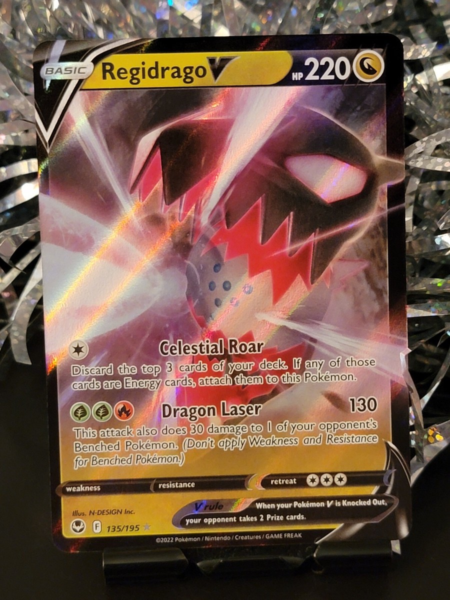 regidrago v pokemon card value Pokémon TCG Regidrago V Silver Tempest 135/195 Holo Ultra Rare