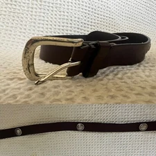 Zep-Pro Florida Gators Brown Leather Concho Belt Silvertone Medallions Size 38