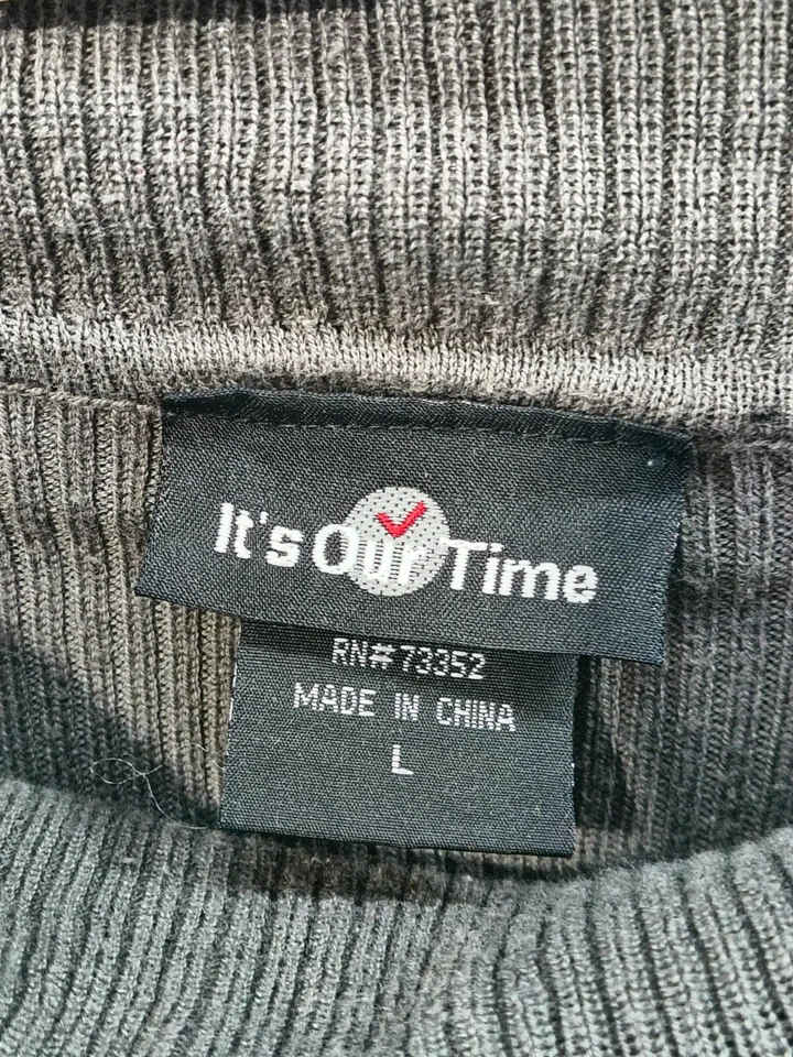 Blusa gris para mujer It's Our Time talla L ancho cuello tortuga Foto 3 de 4