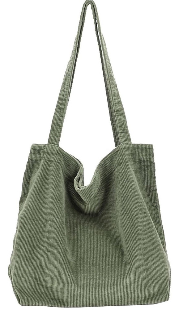 Stylish Corduroy Tote Bag For Women - Spacious Canvas Shoulder Purse