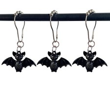 Bat Shower Curtain Hooks Rings 12 Pcs Halloween Bats Rustproof Metal Shower C...