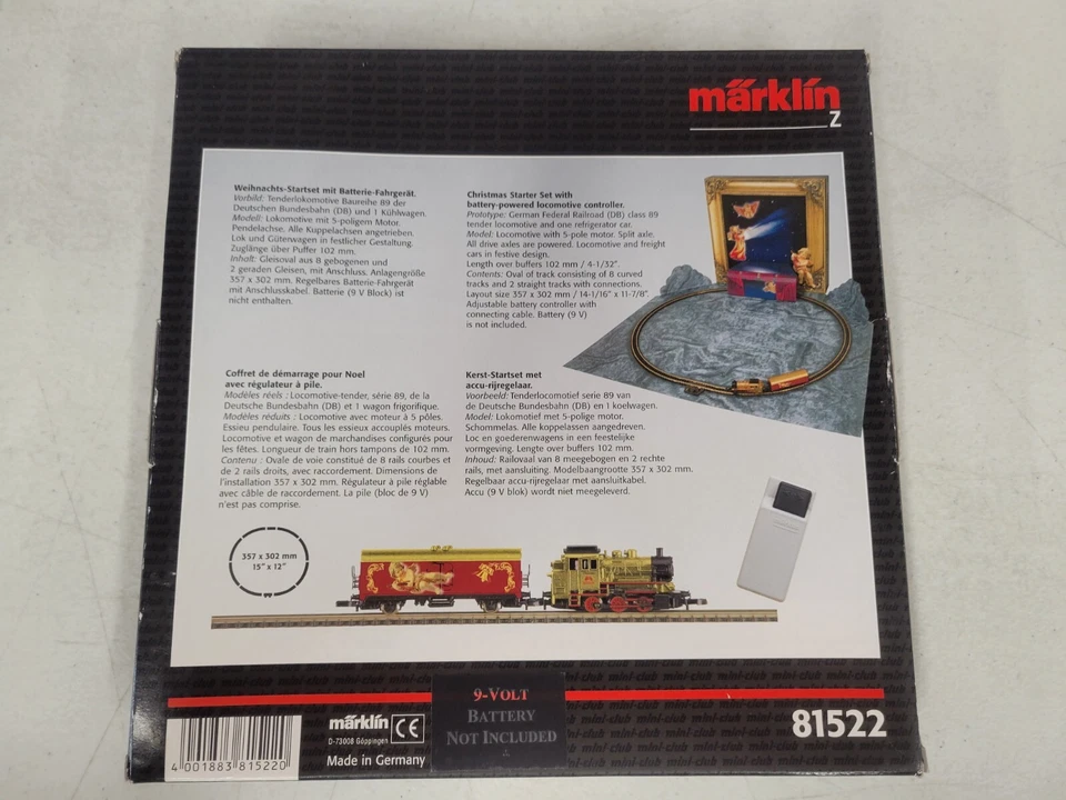 Z Scale Marklin 81522 5 Pole BR89 Christmas Starter Set New ORG Box RARE - Image 4 of 4