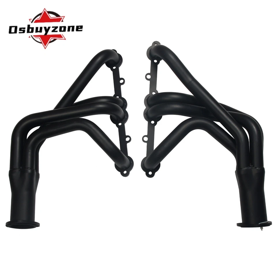 Par de cabeçalhos de tubo longo para 1963-1974 SBC Chevrolet Corvette 350 327 396 V8 preto - Imagem 4 de 4