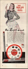 1944 Vintage ad Scripto leads retro writing utensils art WWII