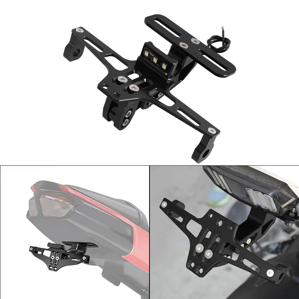 Soporte de matrícula con luz LED apto para HONDA CBR125R 150R 250R 250RR CBR1000F Foto 2 de 4