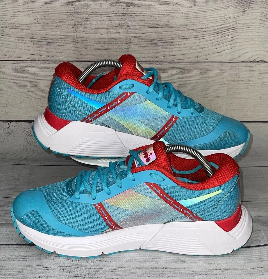 Diadora Women's Size 10.5 Blushield Mythos Elite Hip Running Shoes Blue Red - Image 2 of 4