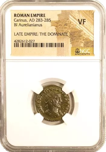 A-DS6 - Roman Empire AE Carinus (AD 283-285) Aurelianianus NGC (VF) Billon Coin