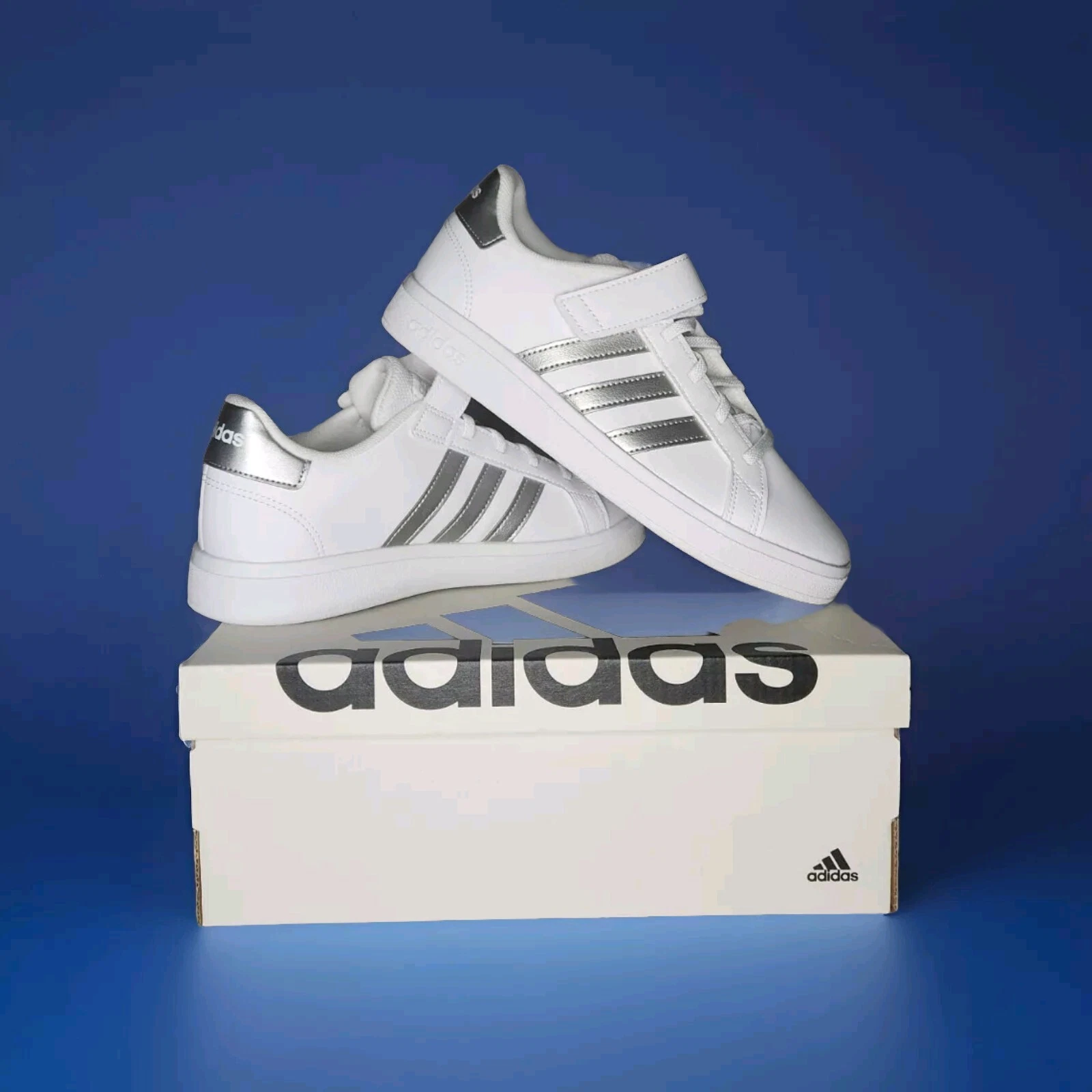 Adidas Grand Court 2.0 basse bianco argento opaco GW6516