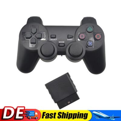 Wireless Game Controller Dual Vibration Gamepad For PlayStation2 PS2 (Black) DE