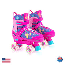 RunRRIn Adjustable Kids Roller Skates w/ Light Up Wheels for Girls Boys
