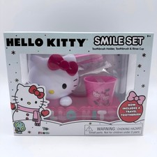 Sanrio Hello Kitty Smile Set Kids Toothbrush Holder Cup Pink Brush GBG Beauty